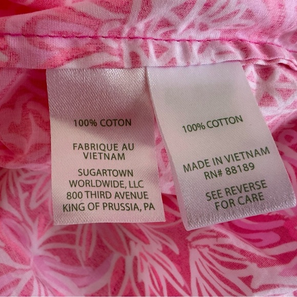 Lilly Pulitzer Winifred Top Pinata Pink New Blooms On The Bloc Medium 1206 - Picture 4 of 4